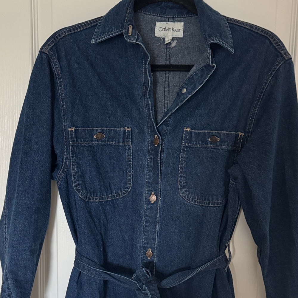 VINTAGE Calvin Klein Denim Shirt Dress